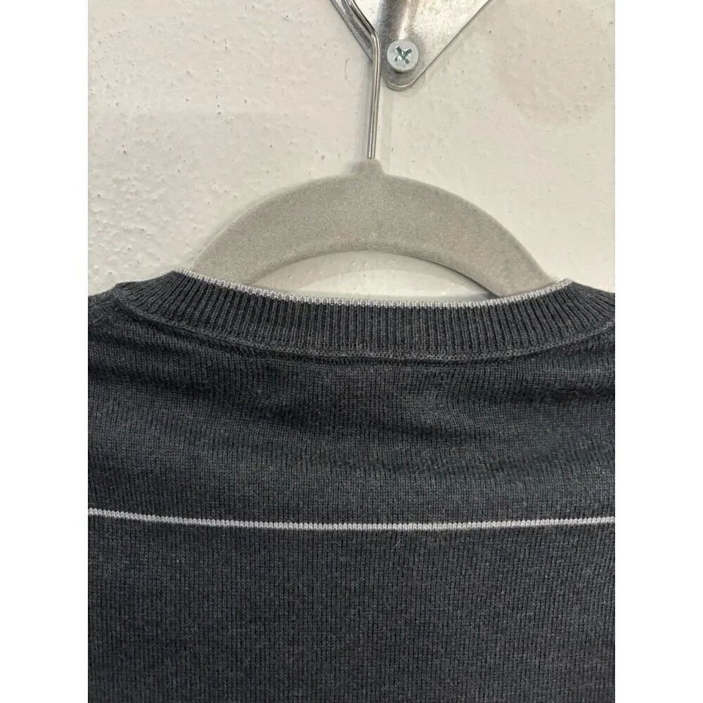 Banana Republic Silk Cashmere Blend Men’s V-neck Striped Pullover Sweater Size L